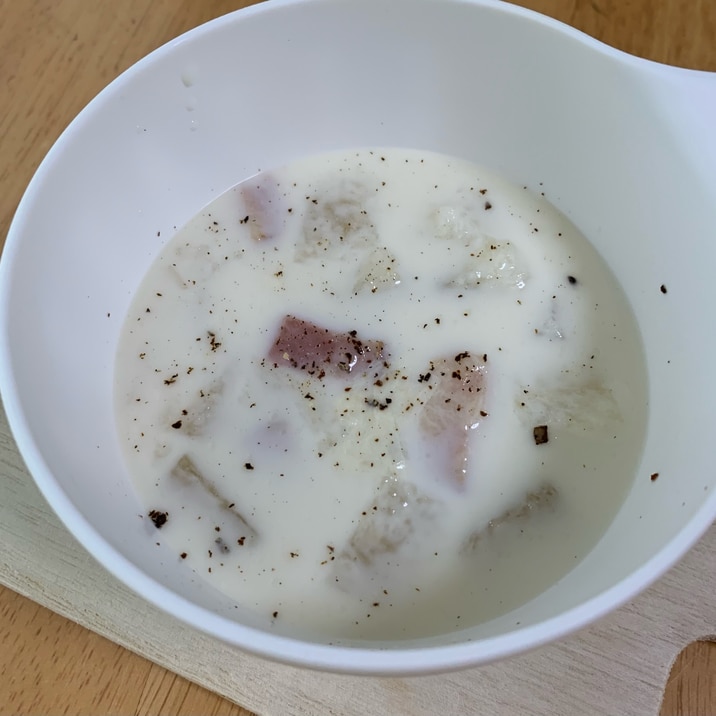 冷凍冬瓜とベーコンのまったりスープ